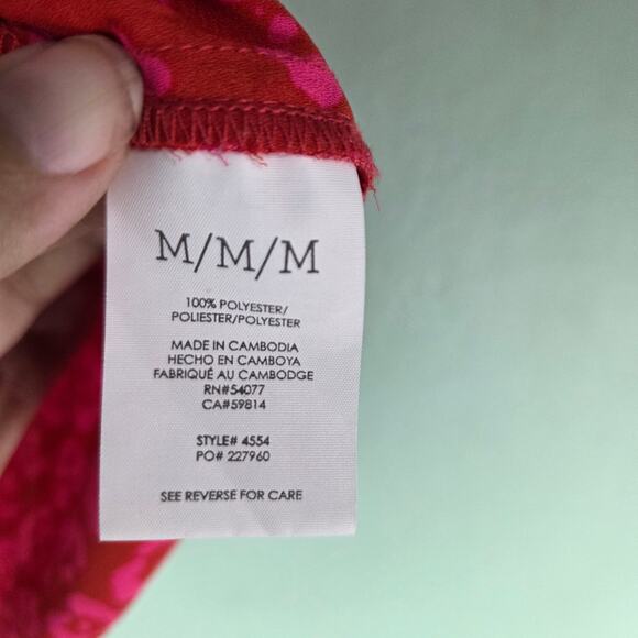 Cabi Womens Red Pink Kiss Top Sleeveless Button Down Size Medium - Picture 5 of 6